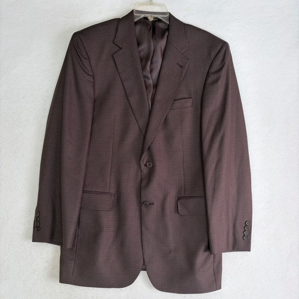 Jos. A. Bank Blazer Mens 40L Brown Silk Wool Signature Gold Gordon Sport Coat EX